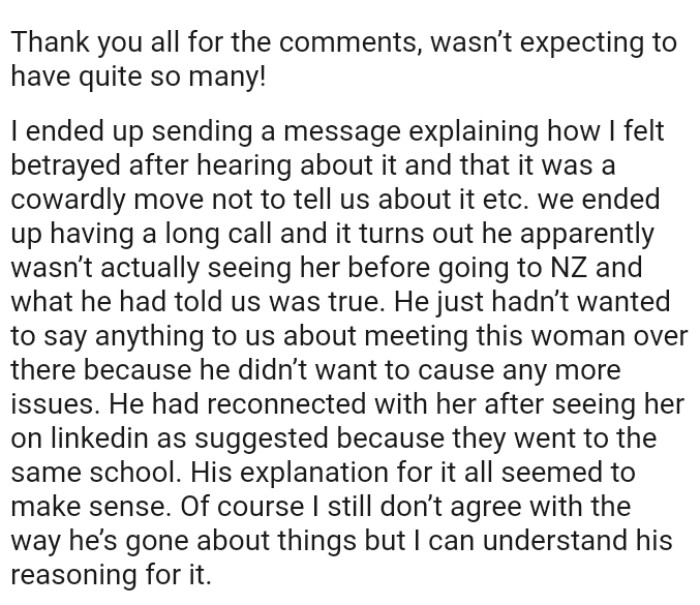 The OP shares this update with everyone.