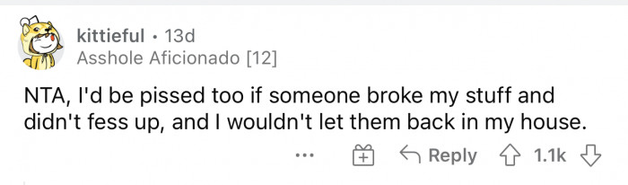 Exactly; nobody can blame her for reacting the way that she did.