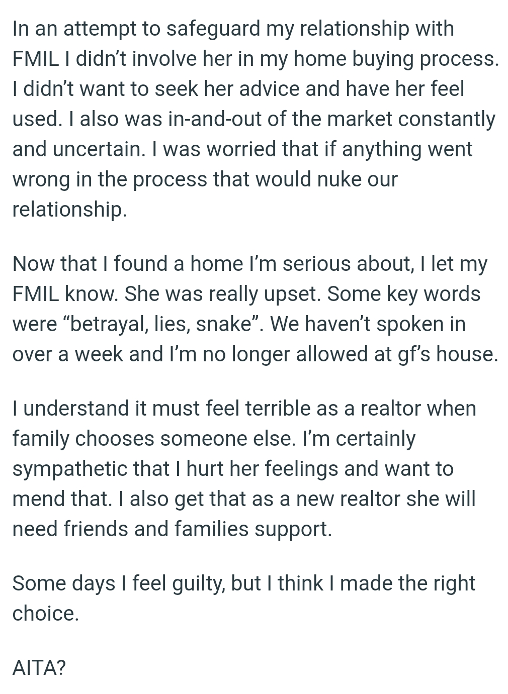 They haven’t spoken in over a week, and the OP is no longer allowed at his girlfriend’s house