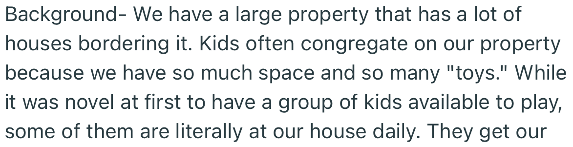 Having kids from all over the neighborhood congregate at their house daily hasn’t been a pleasant experience