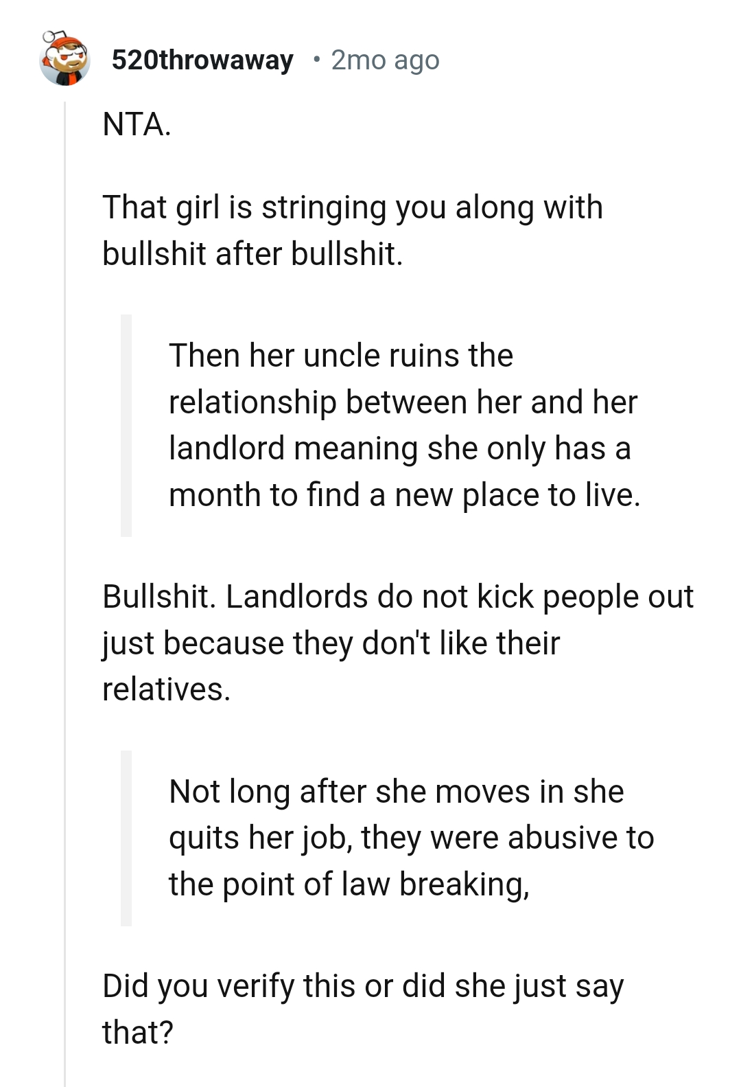 She Is Stringing the OP Along with Her Mess