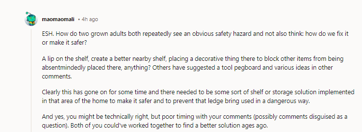 Both of you could've worked together to find a better solution ages ago.