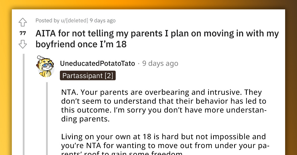 Redditor Hurts Her Parents By Planning To Move Out When She Turns 18
