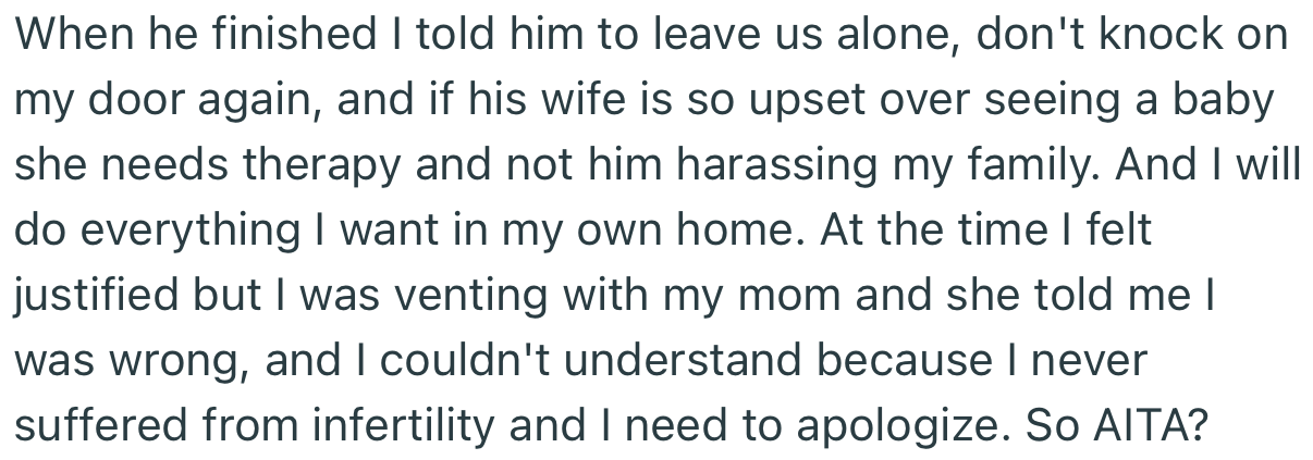 OP Was Forced to Tell Them Off. However, She Started Feeling Guilty After Having a Discussion About the Incident with Her Mom