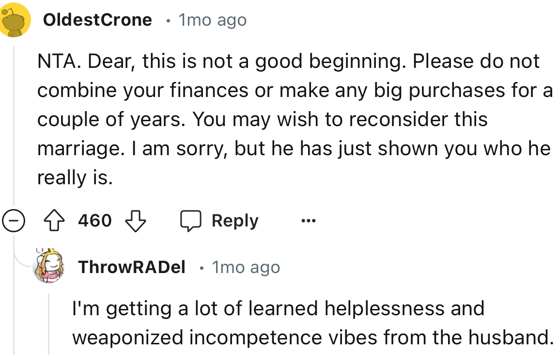 “You may wish to reconsider this marriage. I am sorry, but he has just shown you who he really is.”