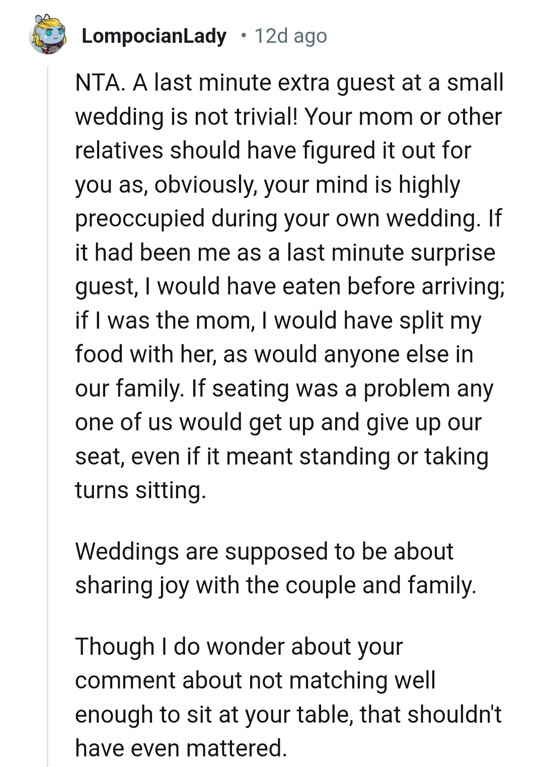 This Redditor Would Have Eaten Before Arriving