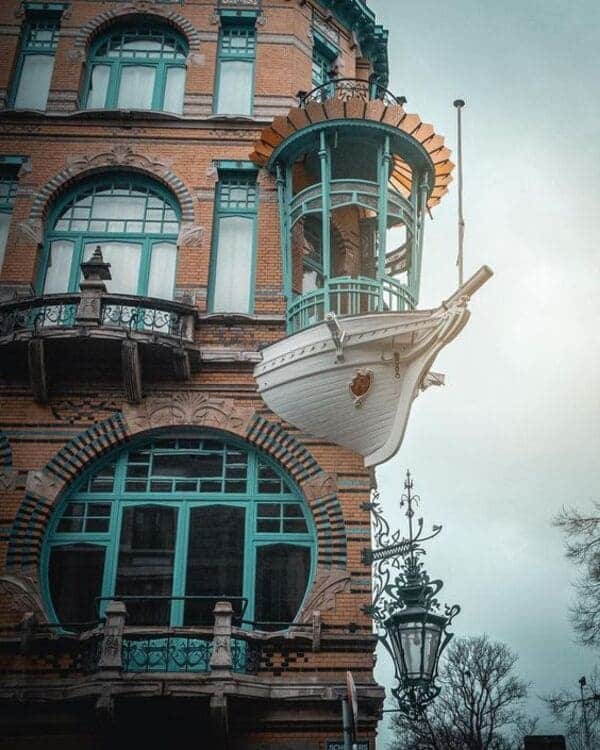 32. This Art Nouveau building known as the “Het Bootje” (“Little Boat”) in Antwerp, Belgium.