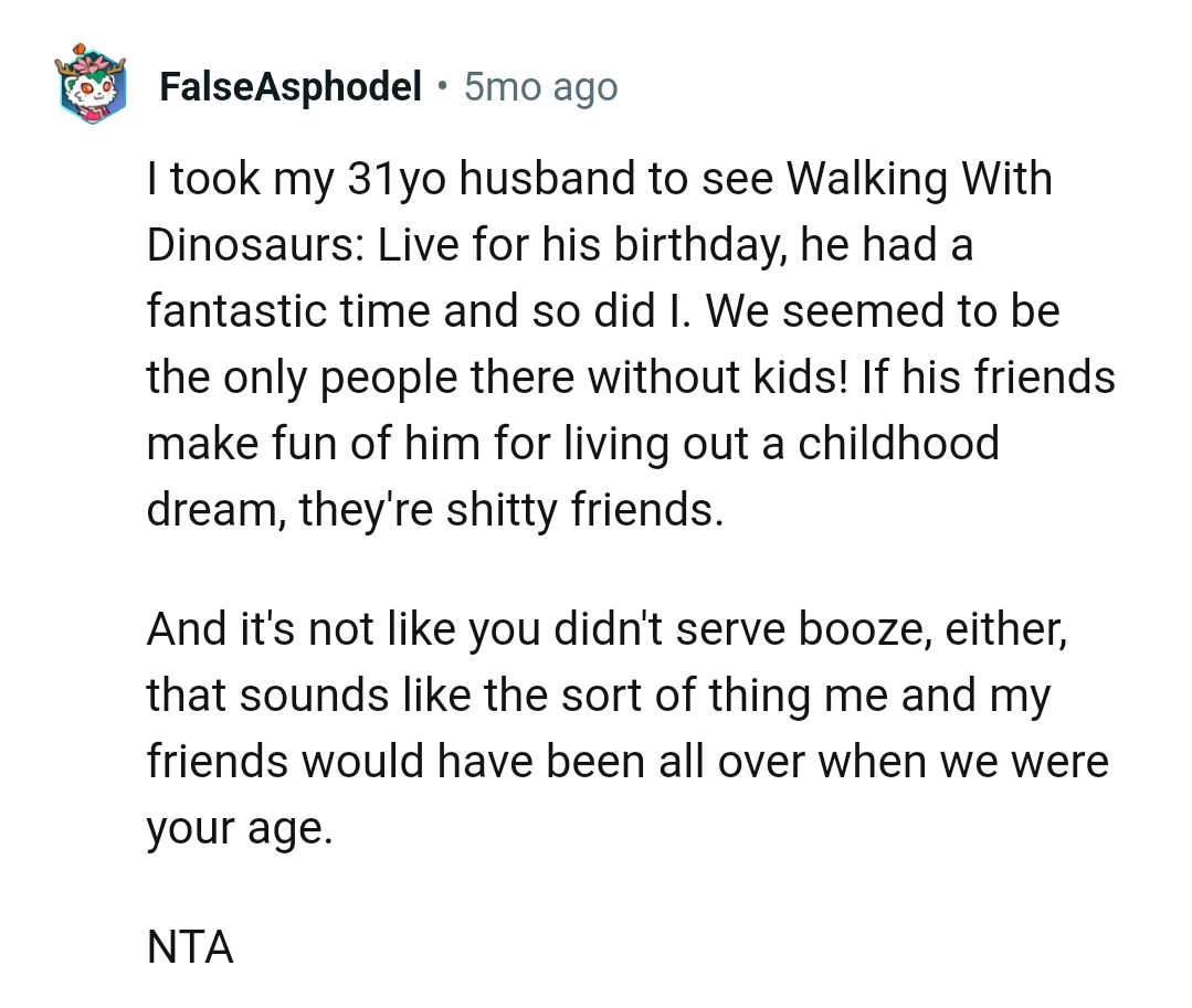 It's not that OP didn't serve booze