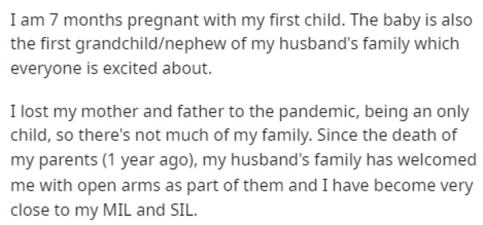After both her parents passed away during the pandemic, she got really close with her husband's family