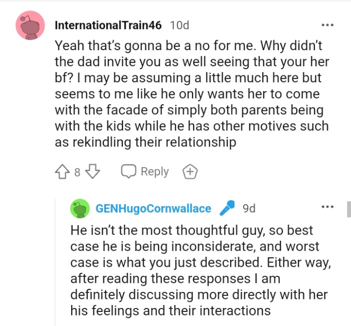 He only wants her to come with a facade