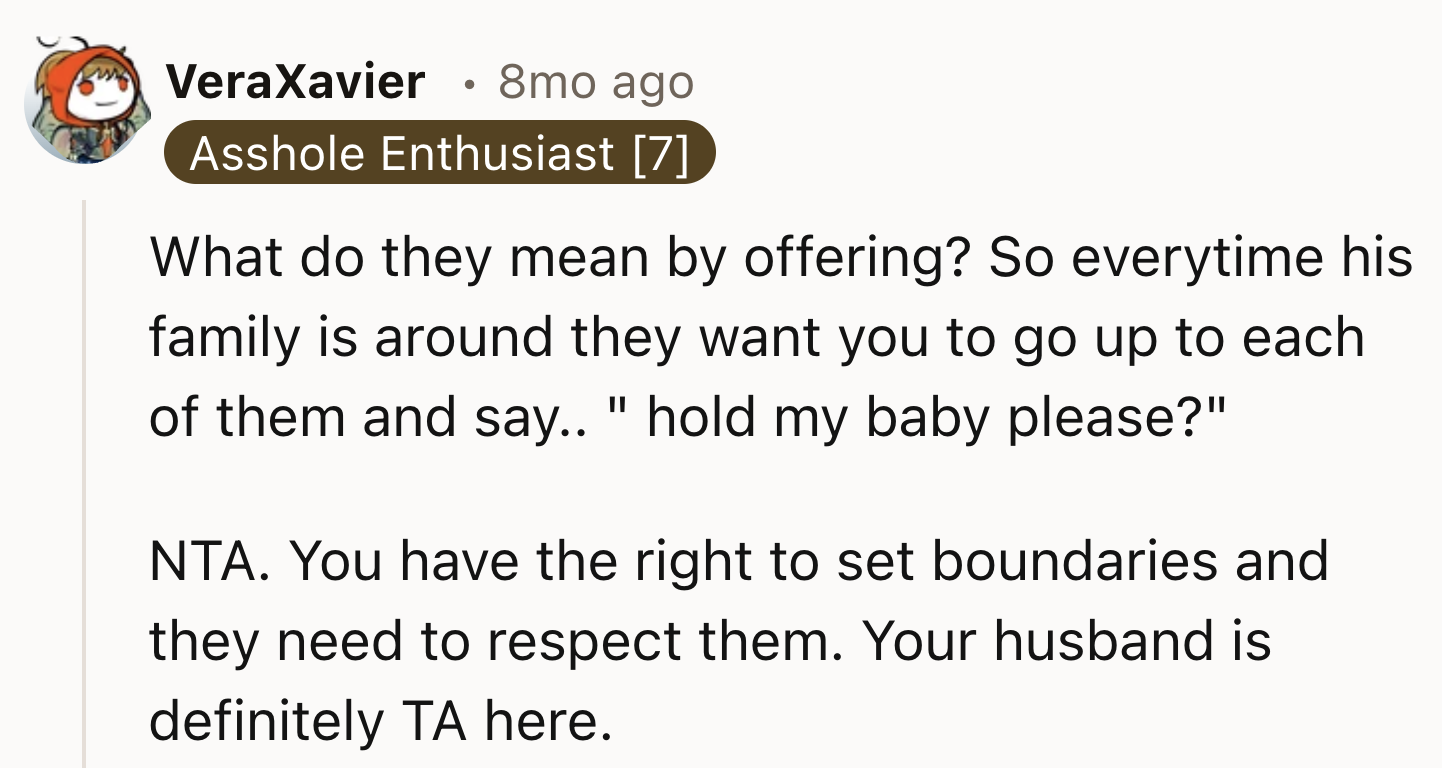 OP has the right to set boundaries