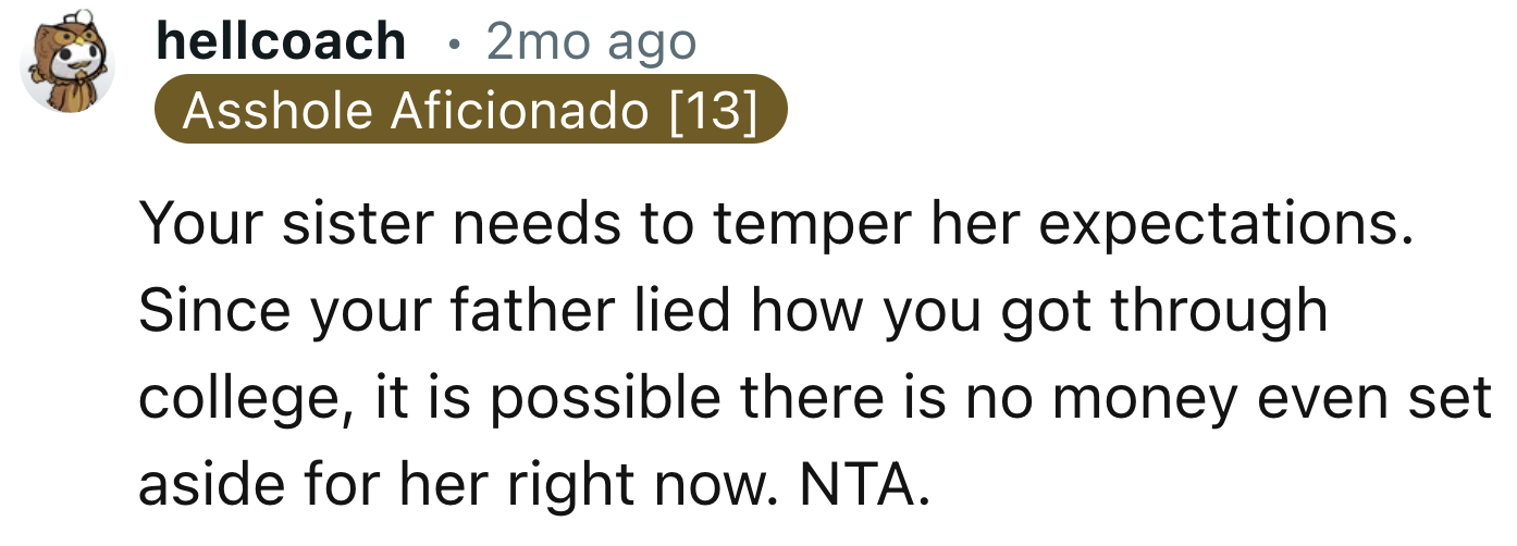 Tempering Her Expectations