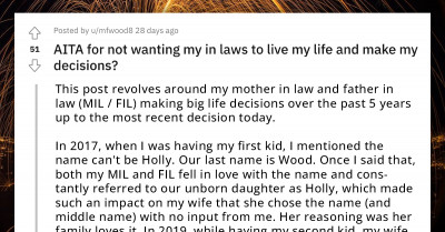 Man Vents Online About How He's Fed Up With His In-laws Living His Life And Making Decisions Without His Input