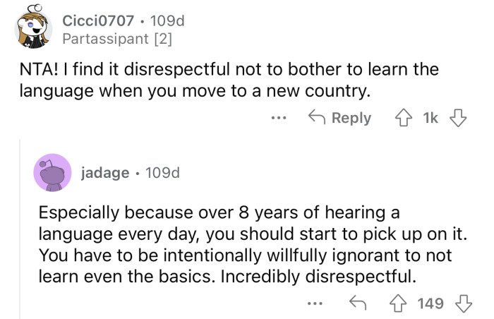 The SIL has no respect for the country she lives in.