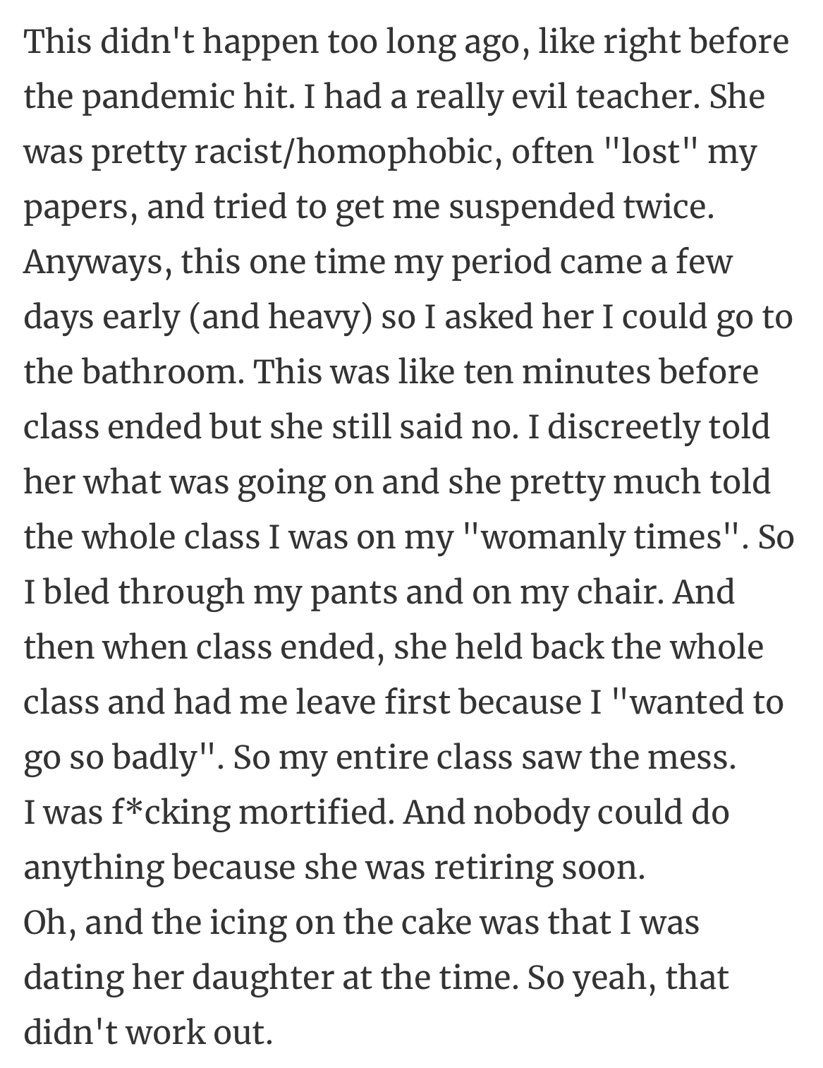 9. She definitely had a personal vendetta