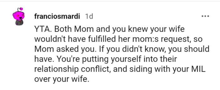 The OP is putting himself into their relationship conflict