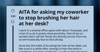 Person Asks Coworker to Stop Brushing Hair at Desk and Faces Tension