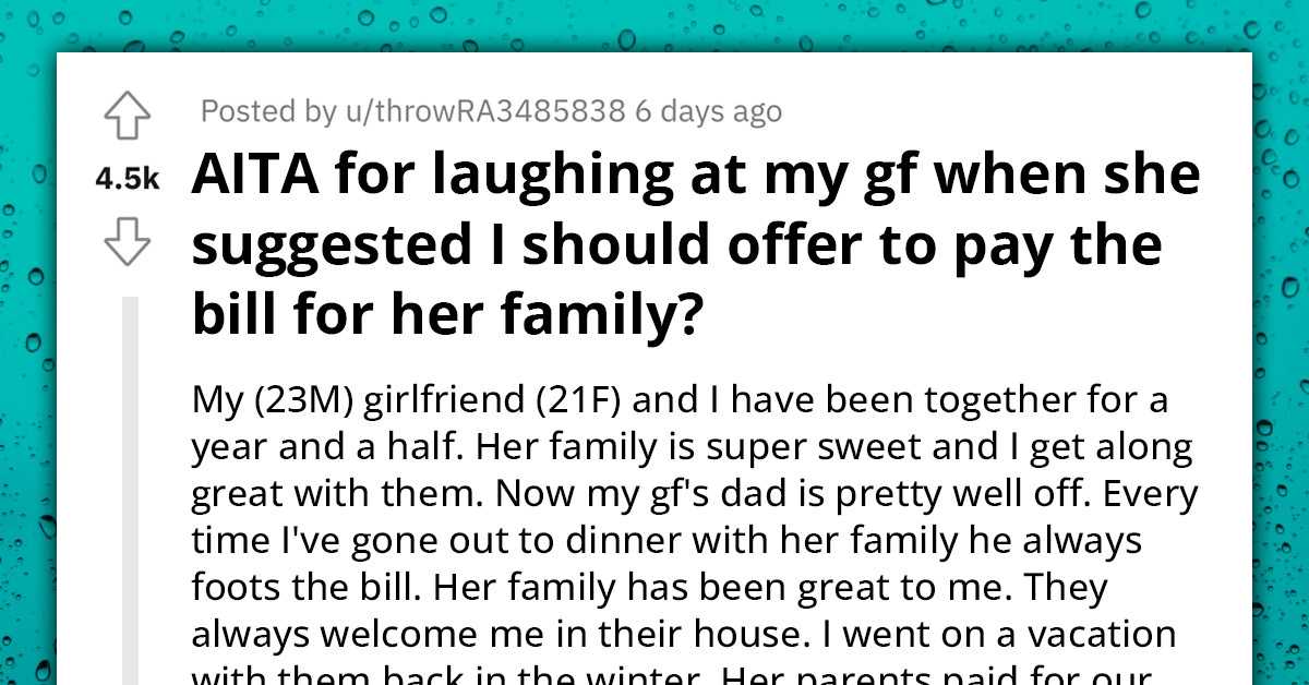 Stingy Guy Lucks Out And Finds Girlfriend With Generous Family But Laughs At The Suggestion That He Should Return The Favor By Offering To Pay For Their Meal