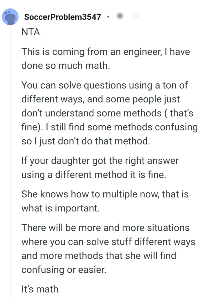 A comment from an engineer who has done so much math