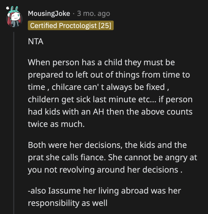 It's not OP's fault that her sister chose an unreliable man to have kids with.