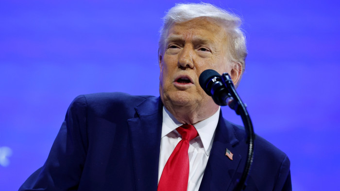 Donald Trump speaking at Davos, asserting dictators may be necessary