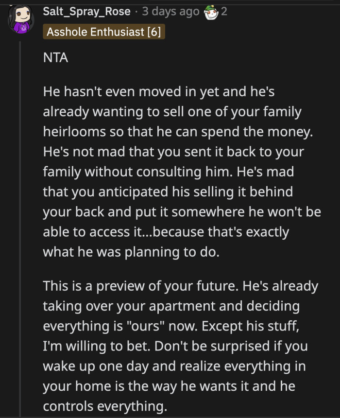 He's mad that she was smart enough to anticipate his greed. He's mad that he lost out on money that was never his.