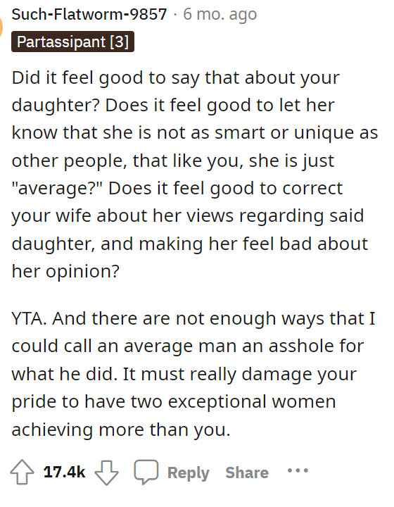 This comment hopefully made OP see things from someone else's perspective because it was kind of uncalled for, honestly.