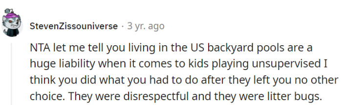 OP had no choice but to fence out the disrespectful and littering new family.