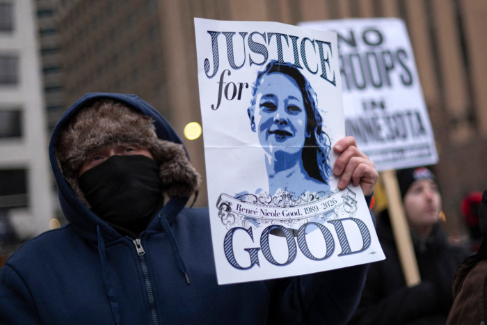 Community members and family members gather, demanding investigation into Renee Good’s shooting
