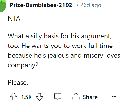 The husband is just jealous