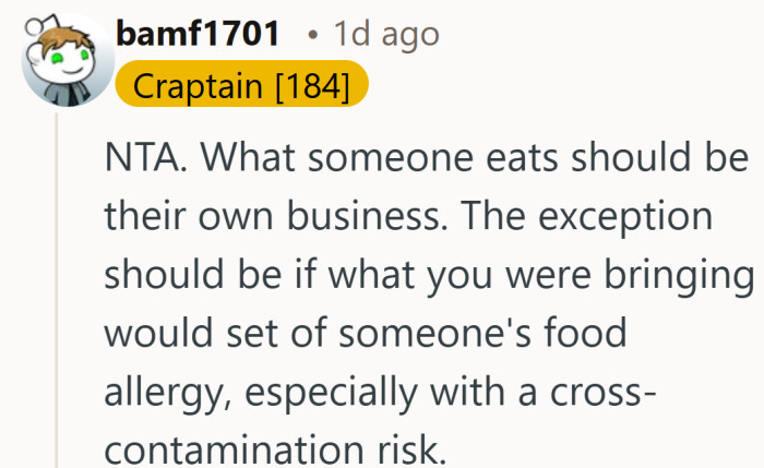 Letting people eat what works for them tends to keep things simple, especially on a shared trip.