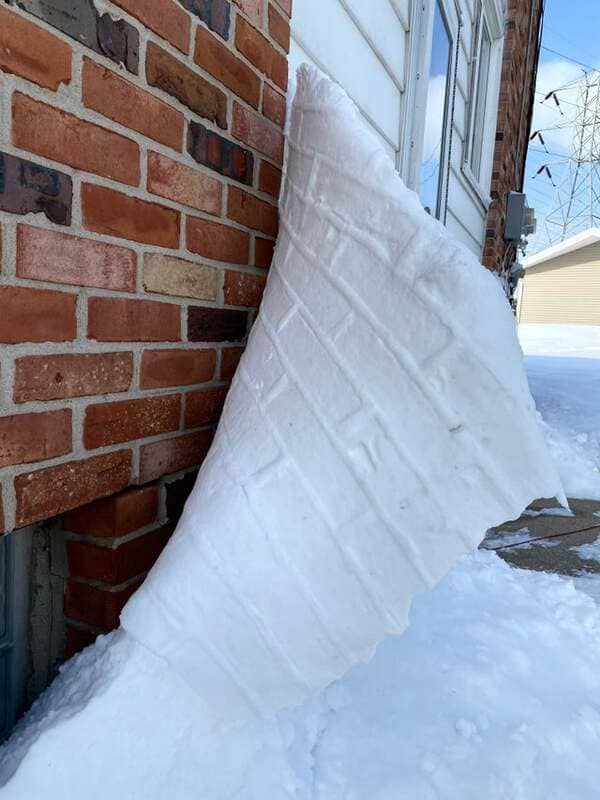 18. The way the snow is melting off my house.