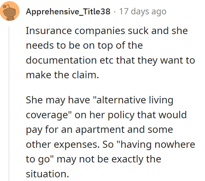 Navigating insurance paperwork is a headache, but her policy's 