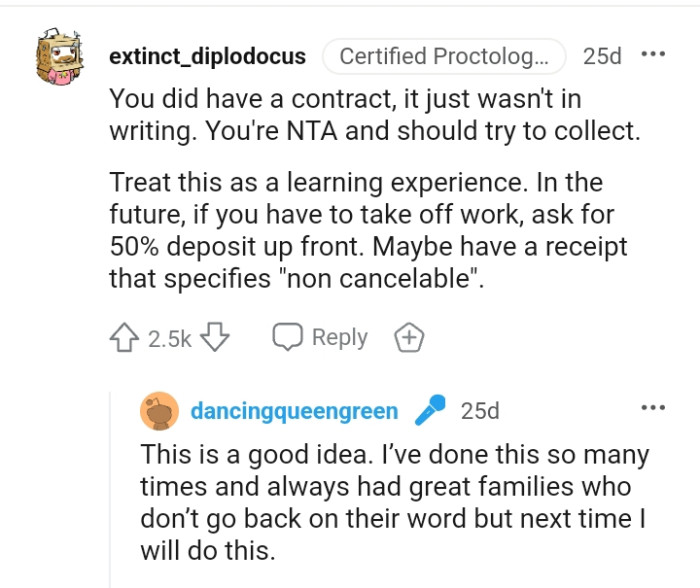 The OP should treat this as a learning experience