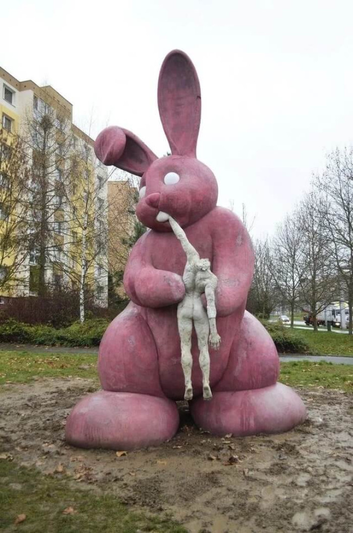 18. Rabbit statue in the Czech Republic