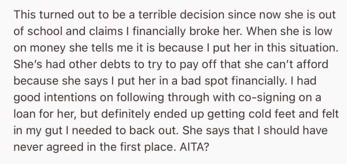 It turned out to be a terrible decision