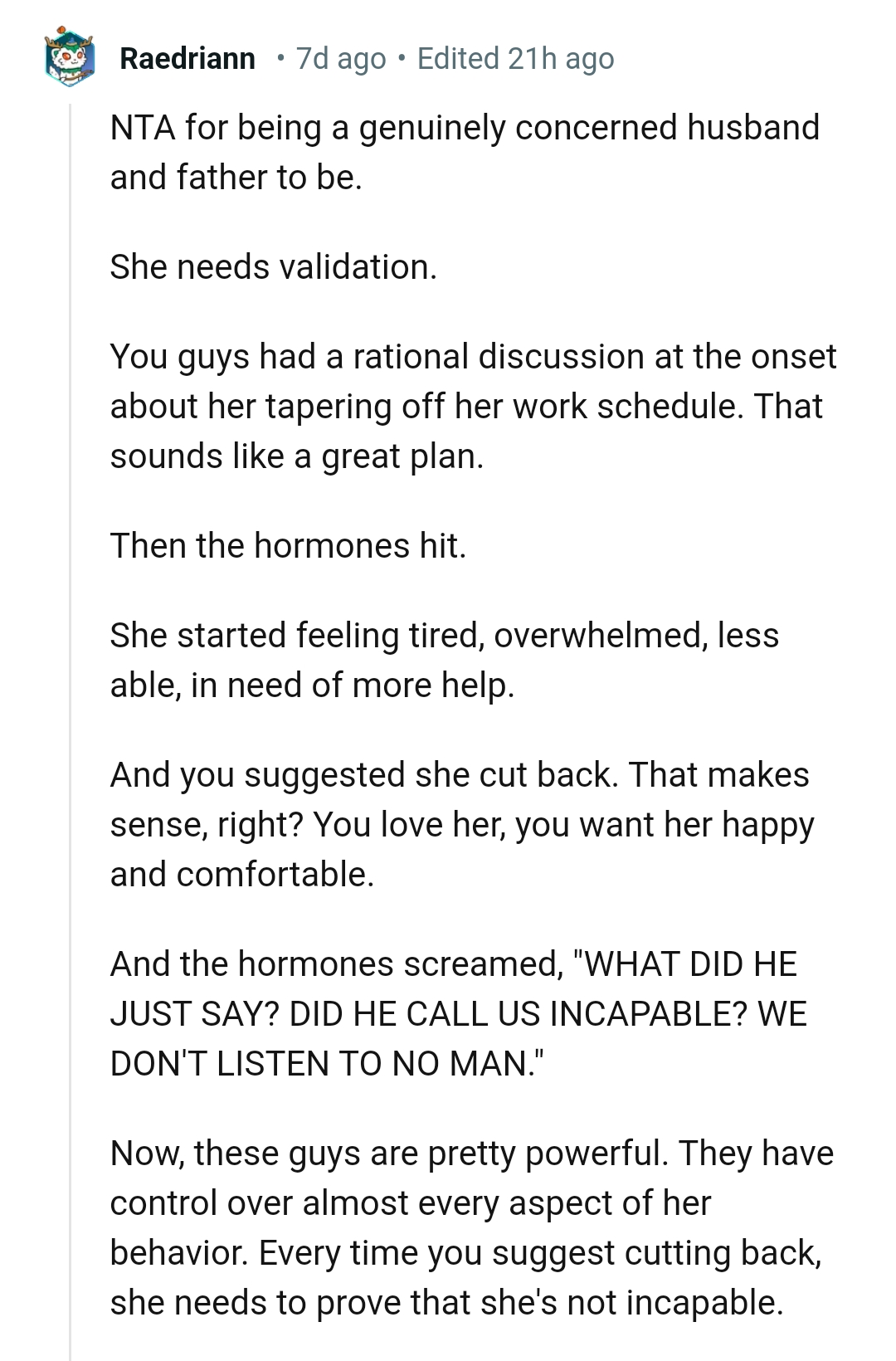 They had a rational discussion at the onset