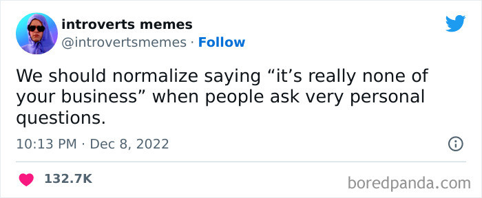 Introverts don't have to answer every question.