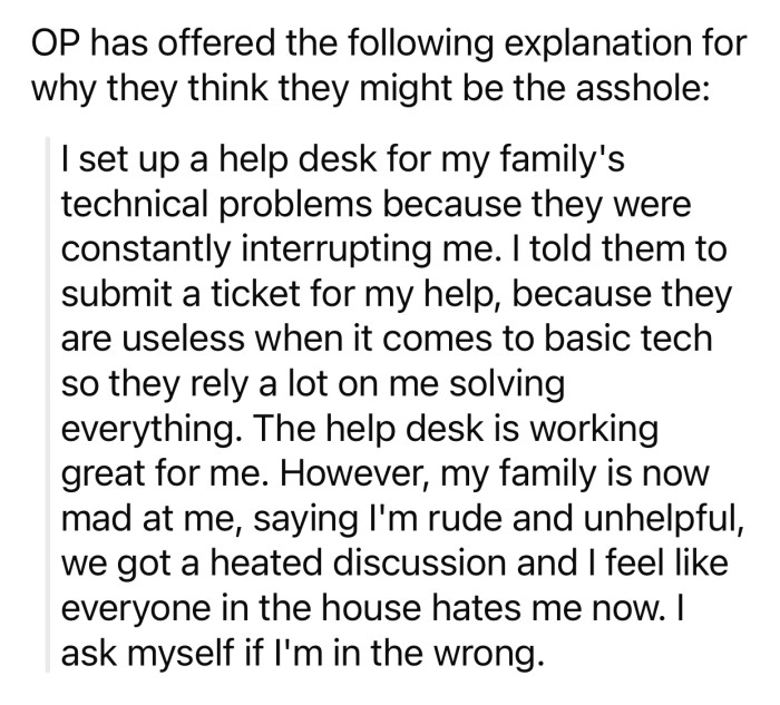 OP thinks she might potentially be the a-hole for the following reason: