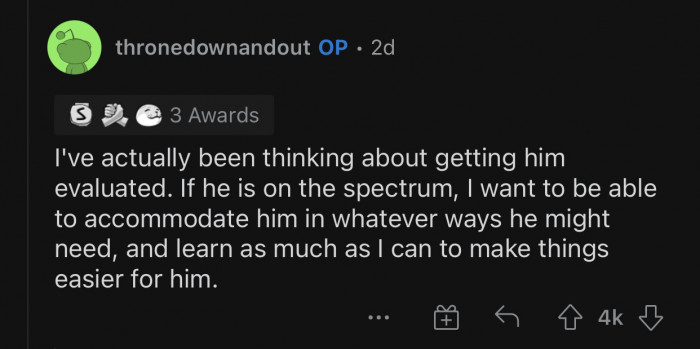 OP suspects that her son might be on the spectrum.