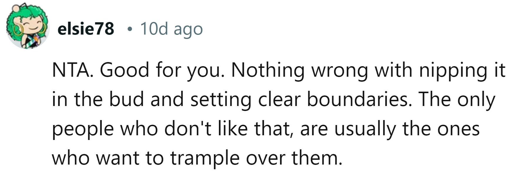 Nothing wrong with setting boundaries!