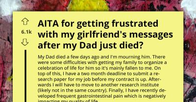 “I Just Lost My Dad, And She's Sending Me Jewelry Photos” - Redditor Asks If He Overreacted To GF's Messages
