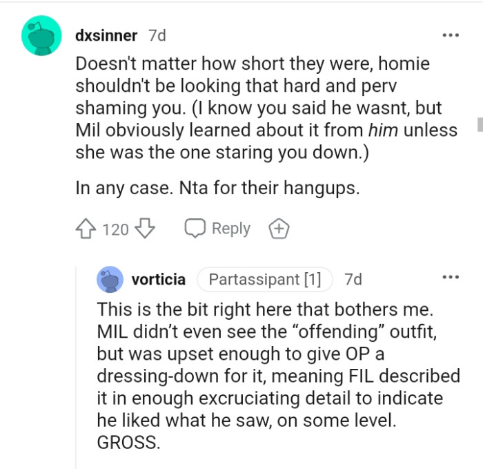 MIL didn't see the outfit but she was offended