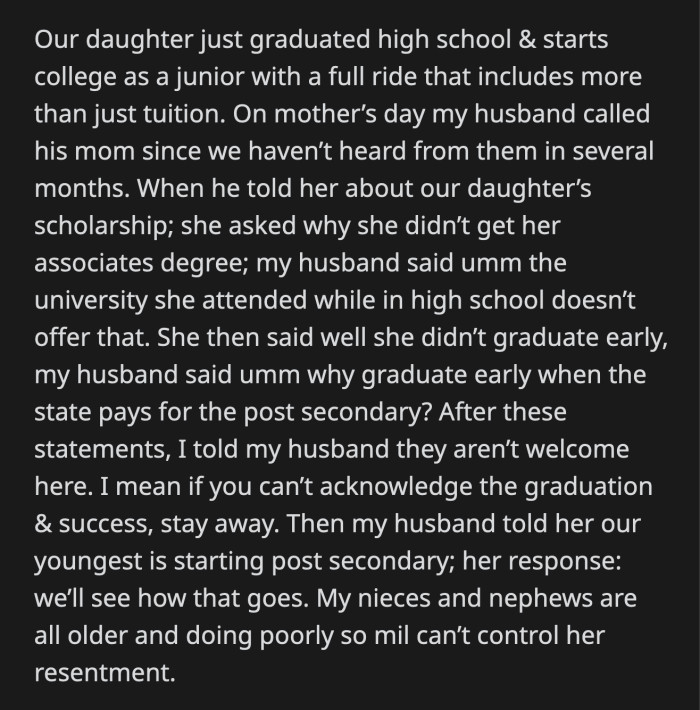 OP needed a space to air out her frustrations. She wouldn't allow her in-laws to ruin their weekend plans.