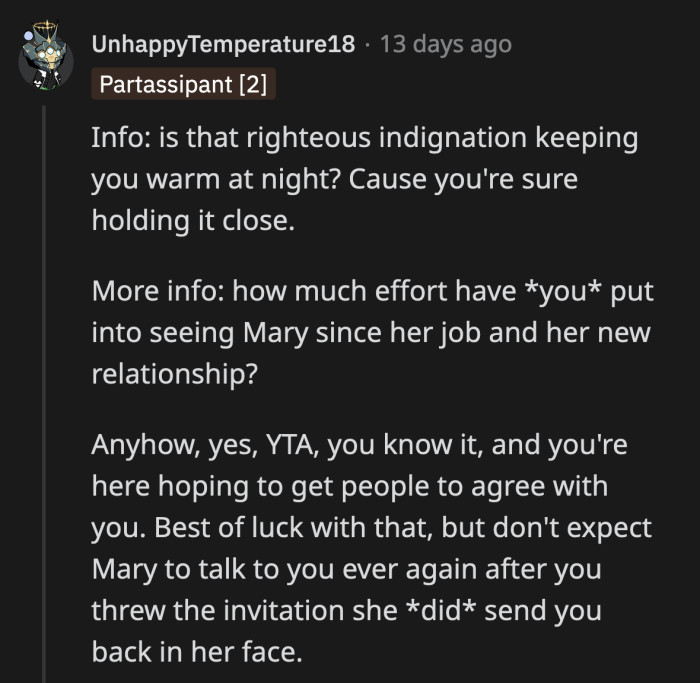 The relationship might be good as done after all this drama