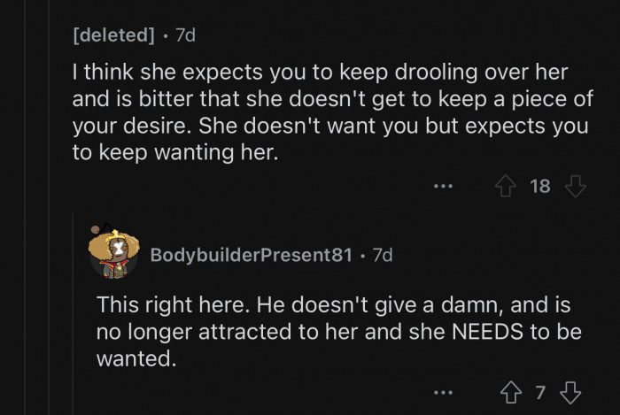 The ex doesn't like the idea that OP is moving on.