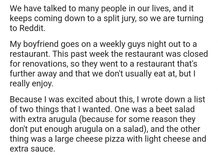 The poor girl just wanted some good food