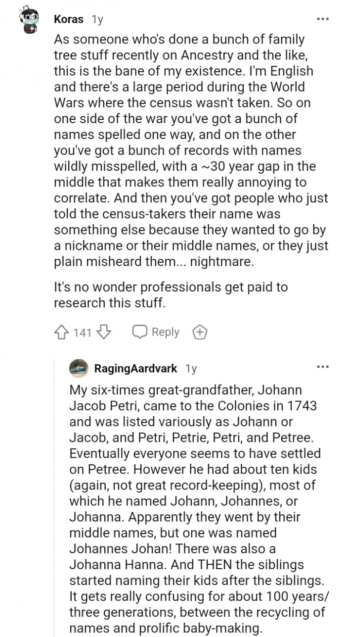 You've got a bunch of names spelled one way