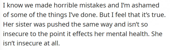 OP admits she did wrong. But, the mother stands by her last statement.