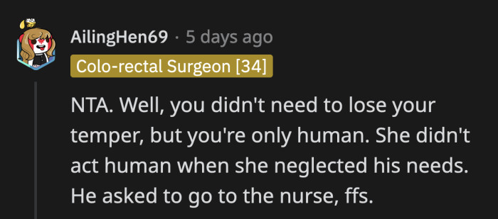 This Redditor understands why OP lost his temper